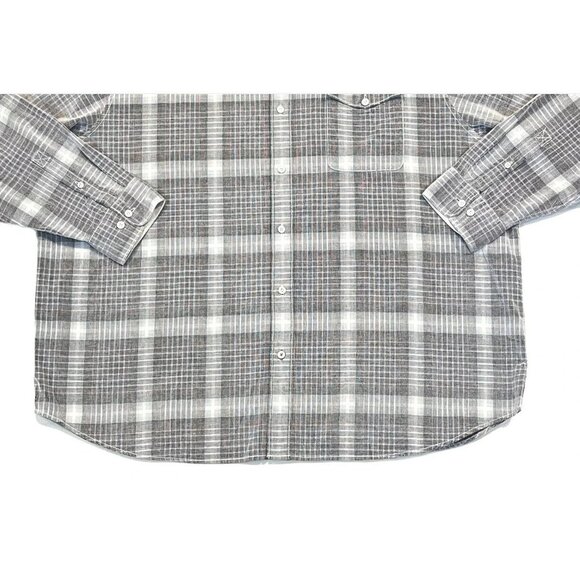 Tommy Bahama 3XB Tilth Grey Paniolo Plaid Corduroy Shirt Western Sport Stripe - Picture 6 of 7